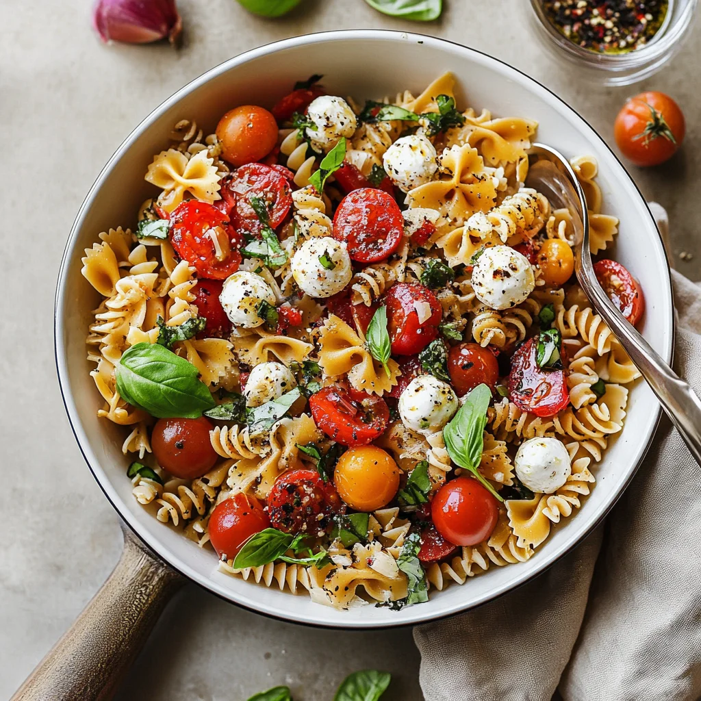 Bruschetta Pasta Salad With Mini Mozzarella Balls