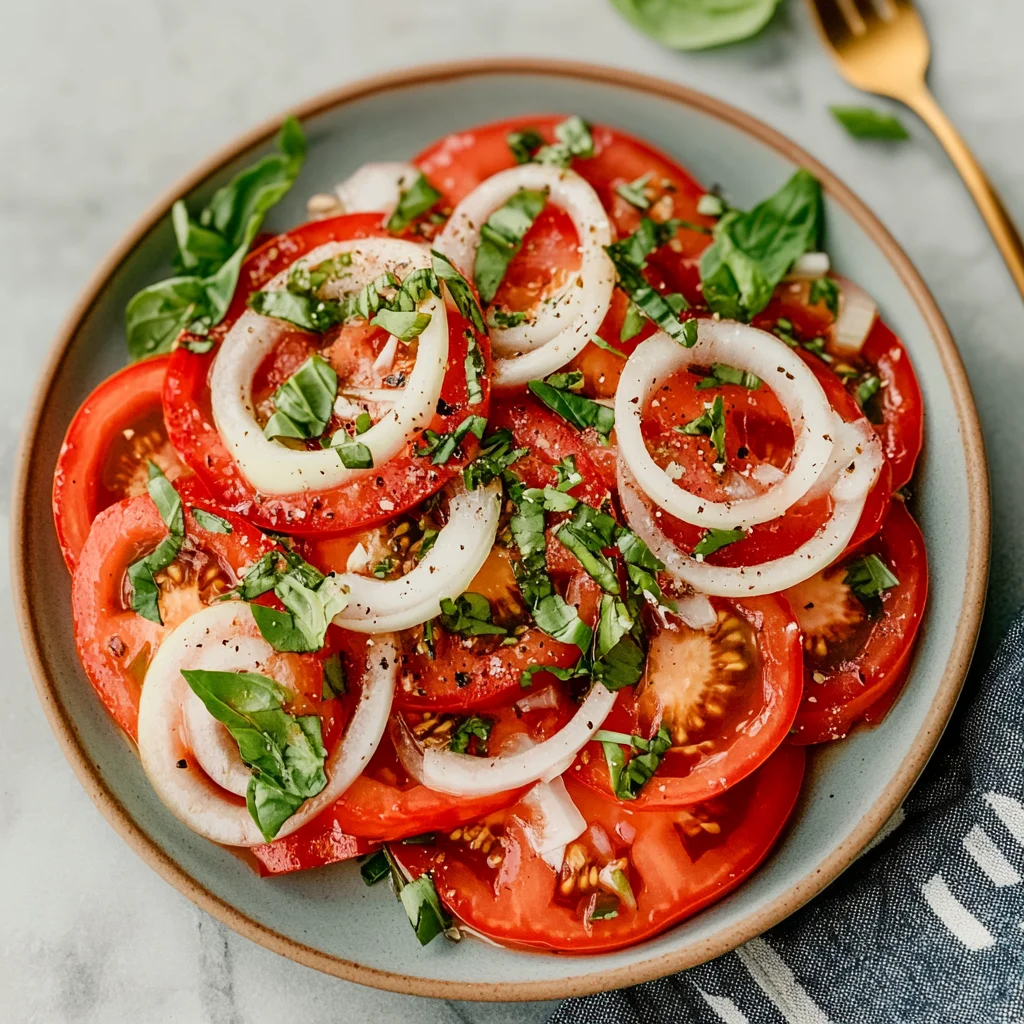 Sliced Tomato and Onion Salad
