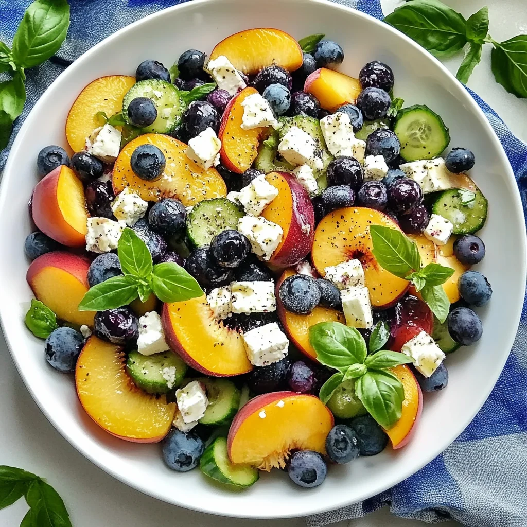 Blueberry Peach Feta Salad