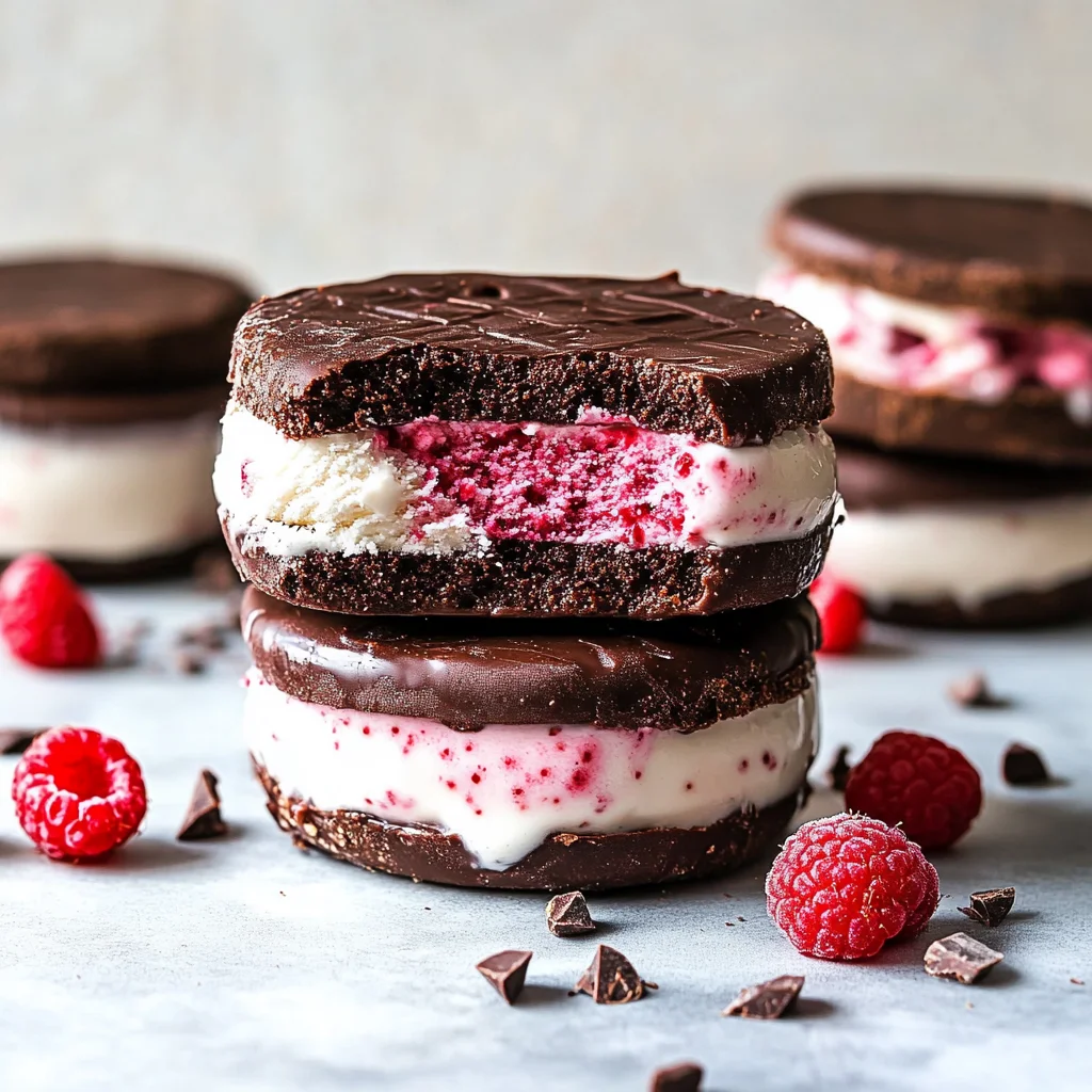 Chocolate Raspberry Ice Cream Sandwiches