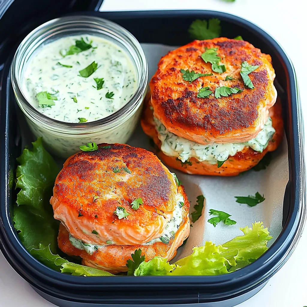 Fresh Salmon Burgers with Tzatziki Dressing