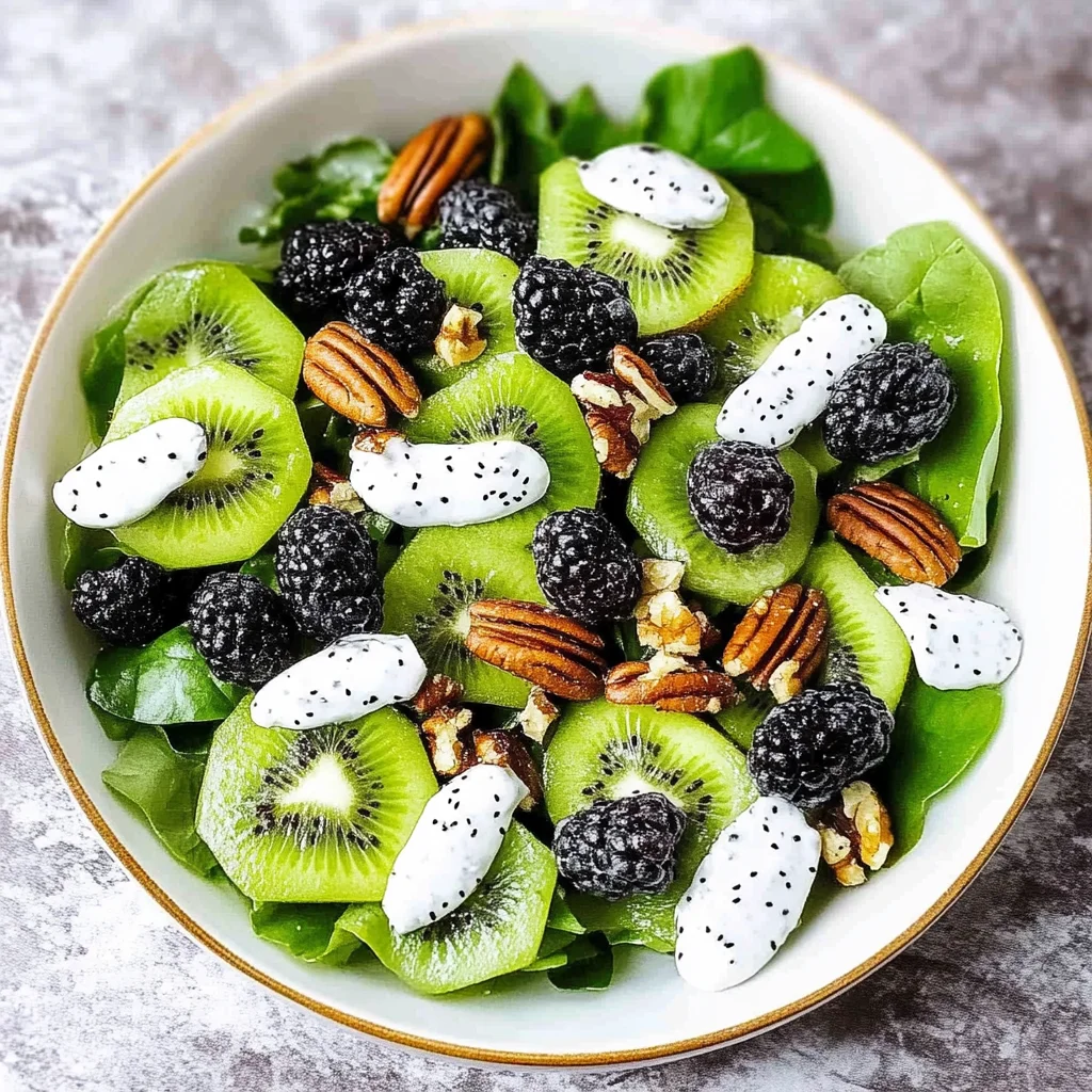 Kiwi Salad with Blackberries and Pecans