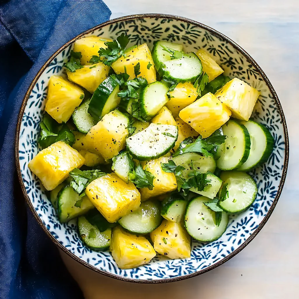 Pineapple Cucumber Salad with Lime Dressing