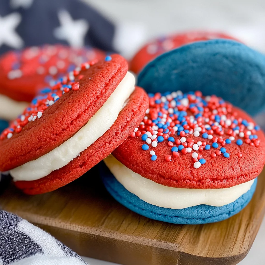 Red White and Blue Sandwich Cookie