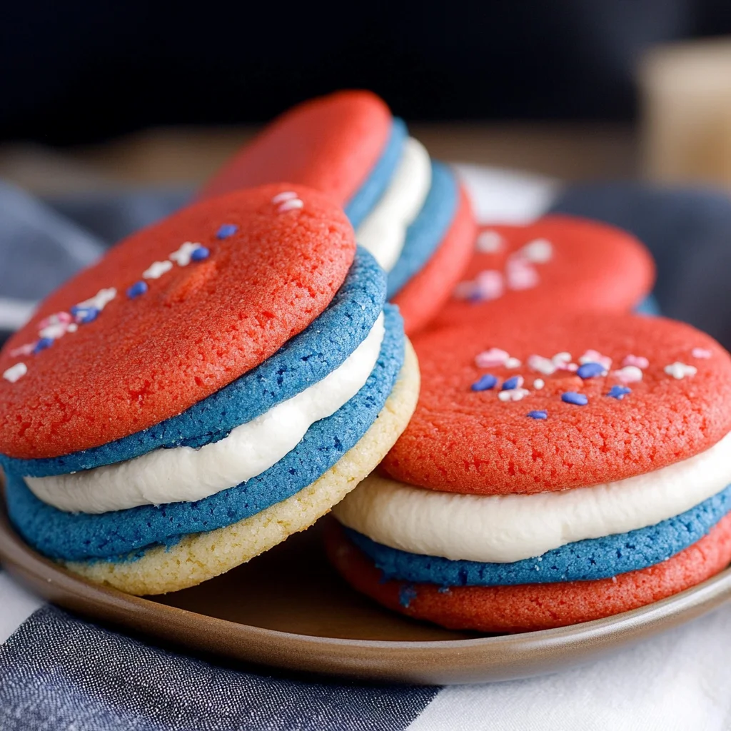 Red White and Blue Sandwich Cookie