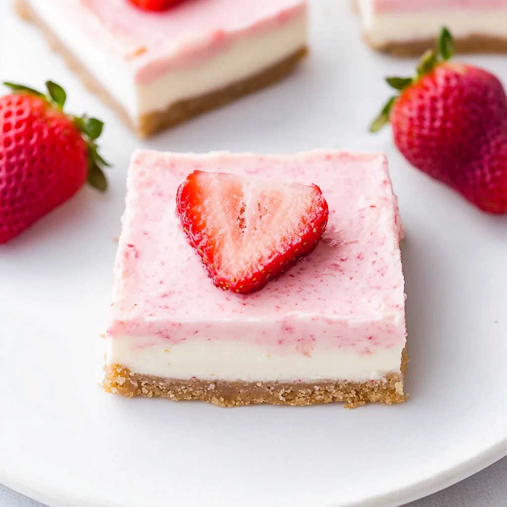 Strawberry Greek Yogurt Cheesecake Bars