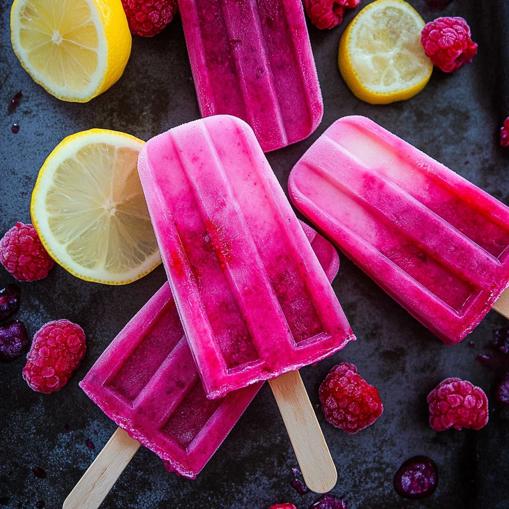 3-Ingredient Keto Raspberry Lemon Popsicles