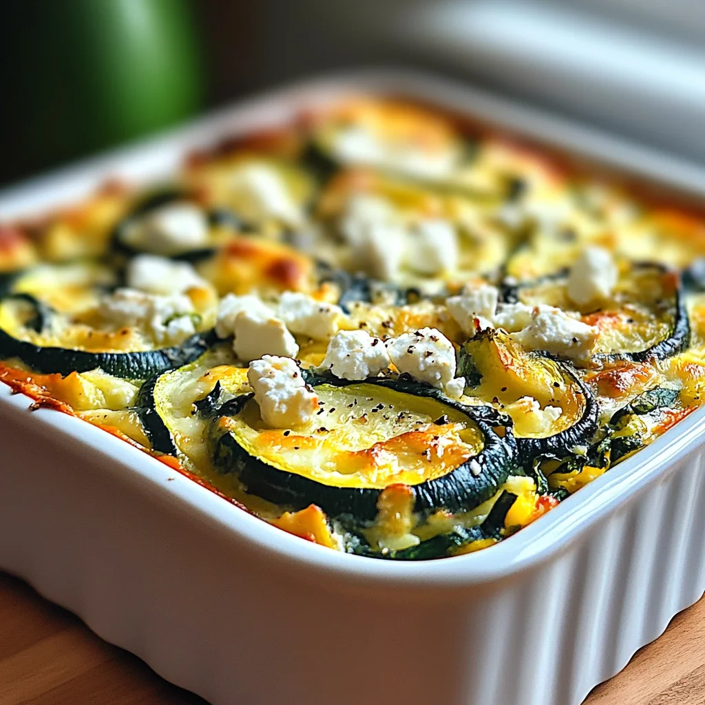 Baked Zucchini Spinach and Feta Casserole