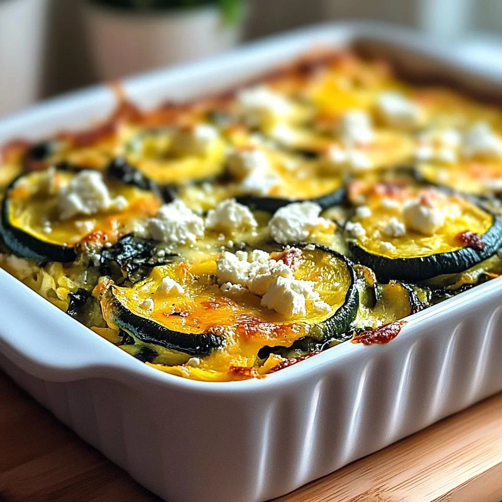 Baked Zucchini Spinach and Feta Casserole