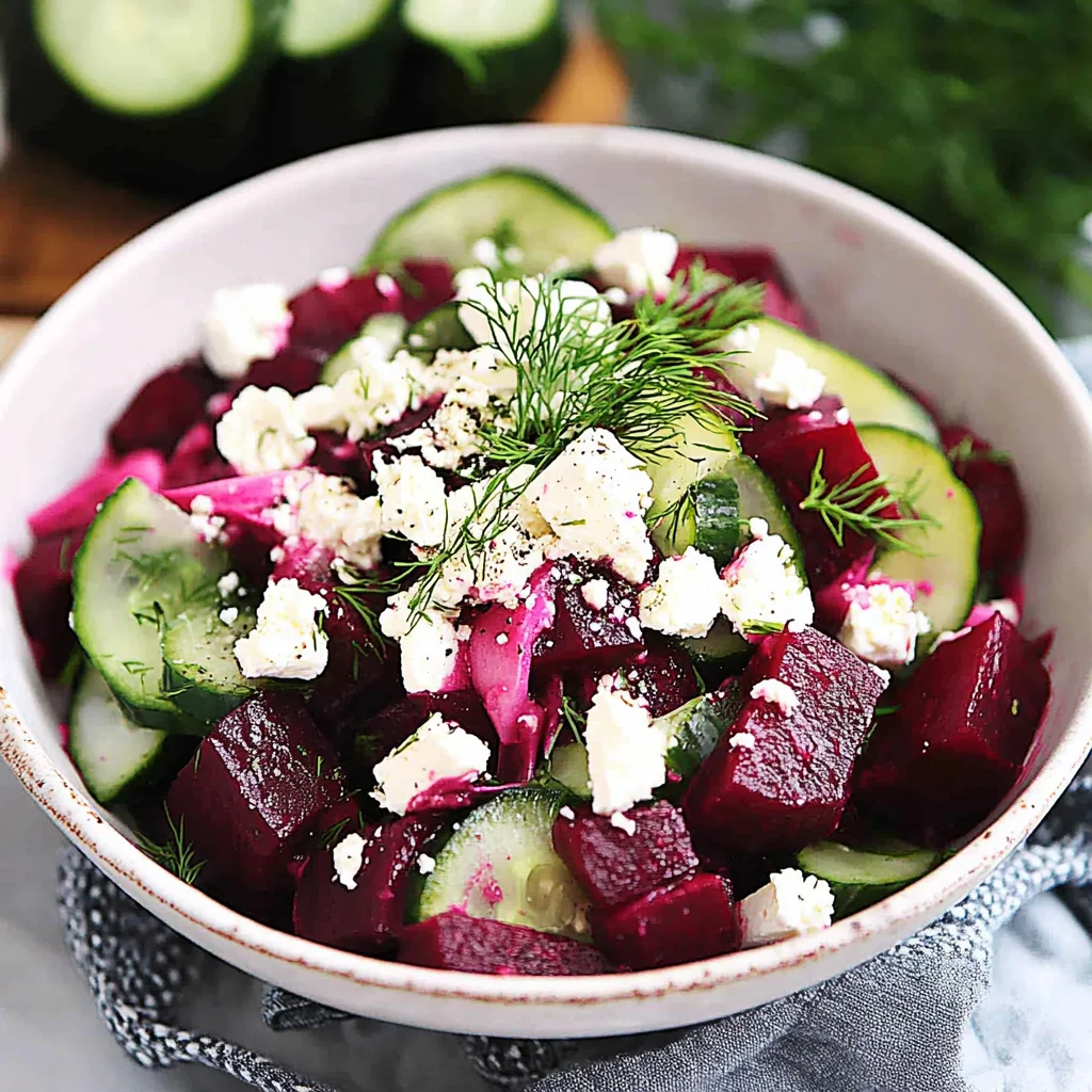Beet Salad with Feta, Cucumbers, and Dill