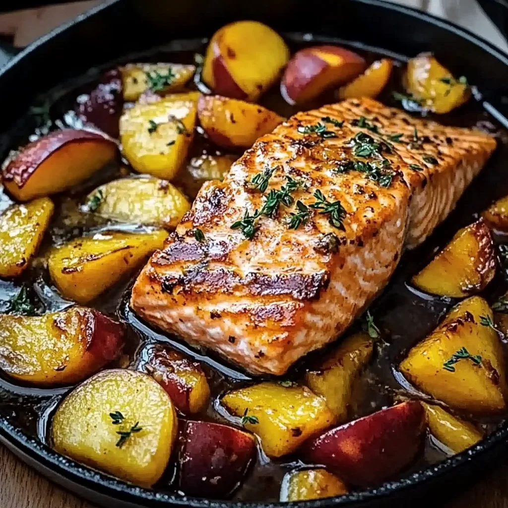 Bourbon Peach Roasted Salmon