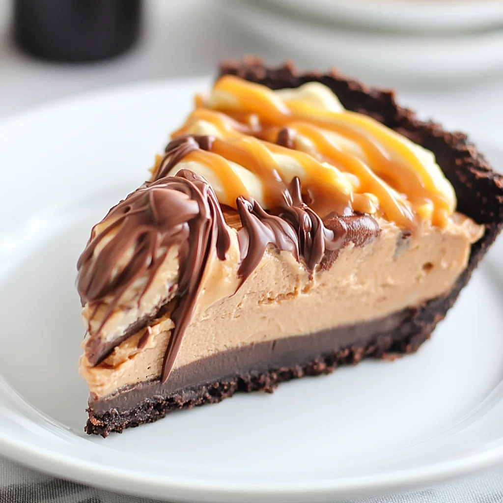 Chocolate Peanut Butter Caramel Mousse Pie