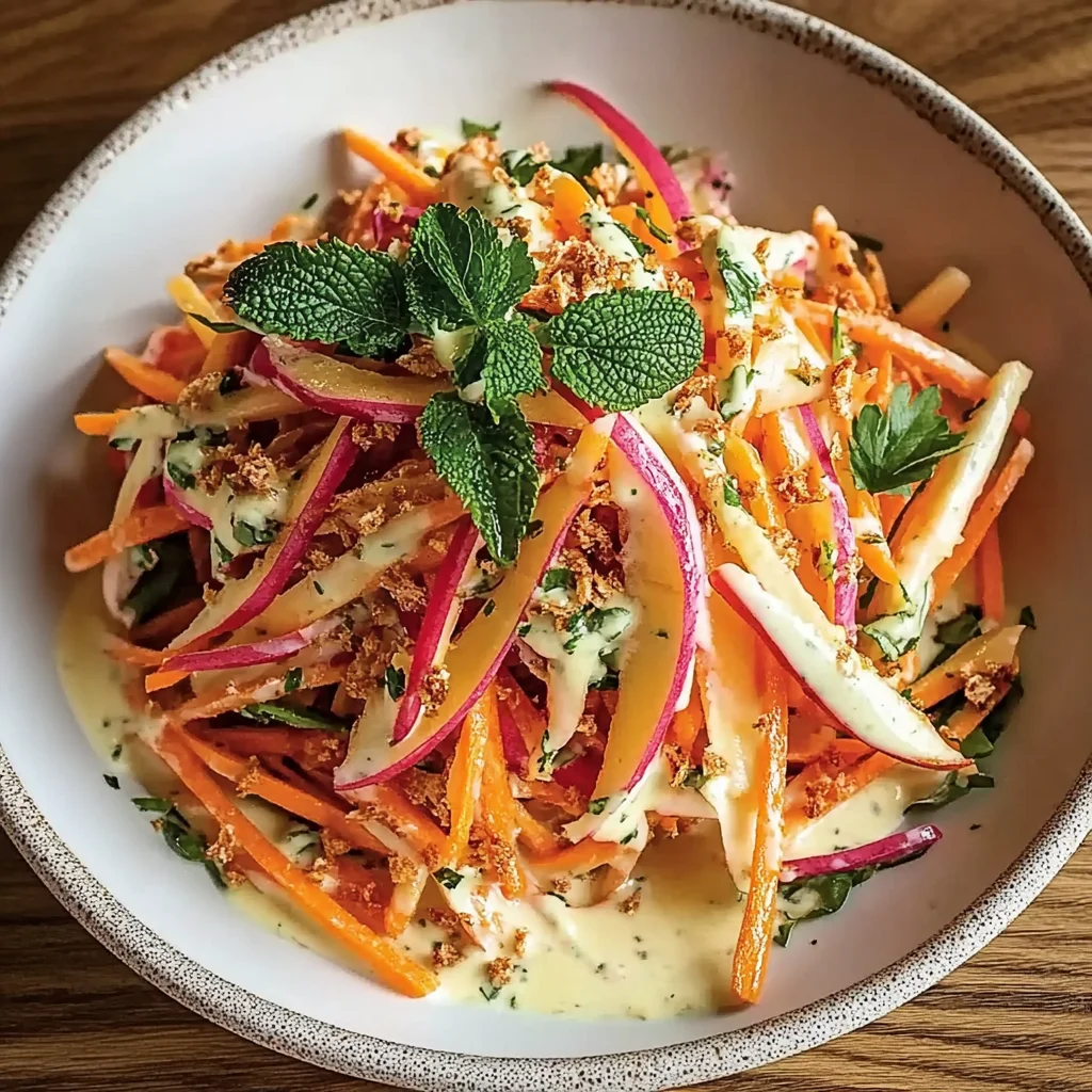 Crunchy Apple & Carrot Salad with Creamy Citrus Dressing