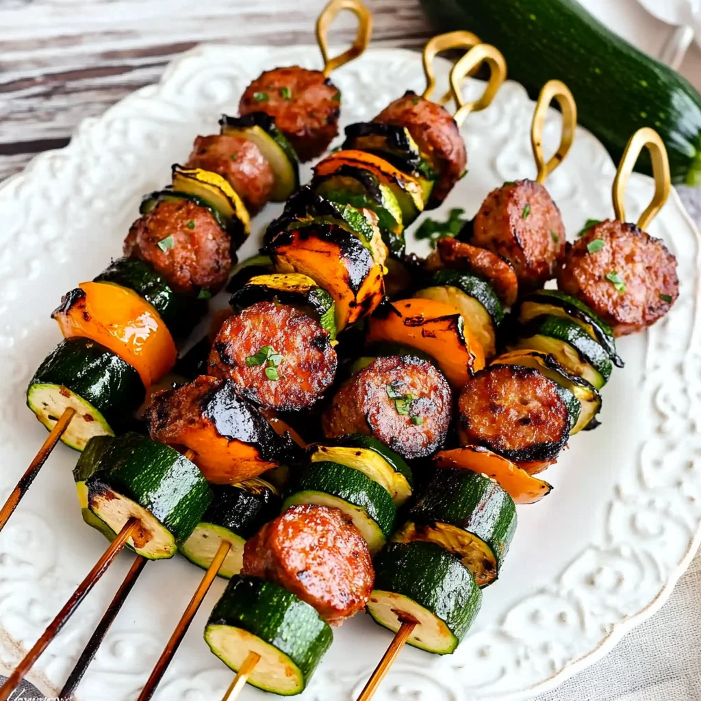 Easy Kabobs with Zucchini and Sausage