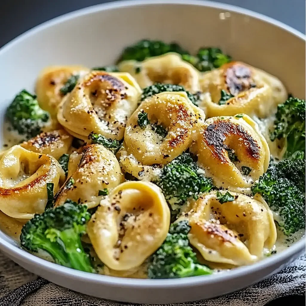 Garlic Parmesan Tortellini with Broccoli Recipe