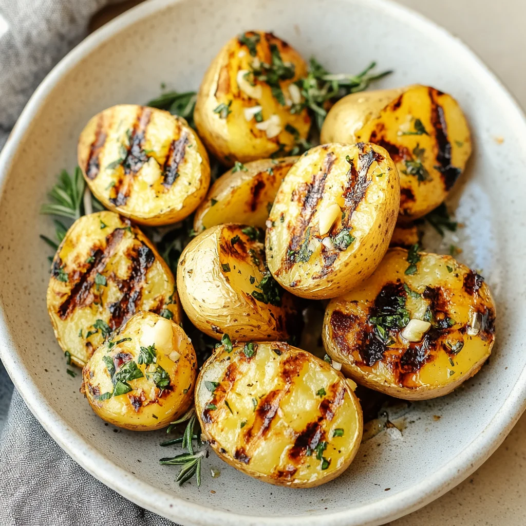 Grilled Garlic Potato Halves)