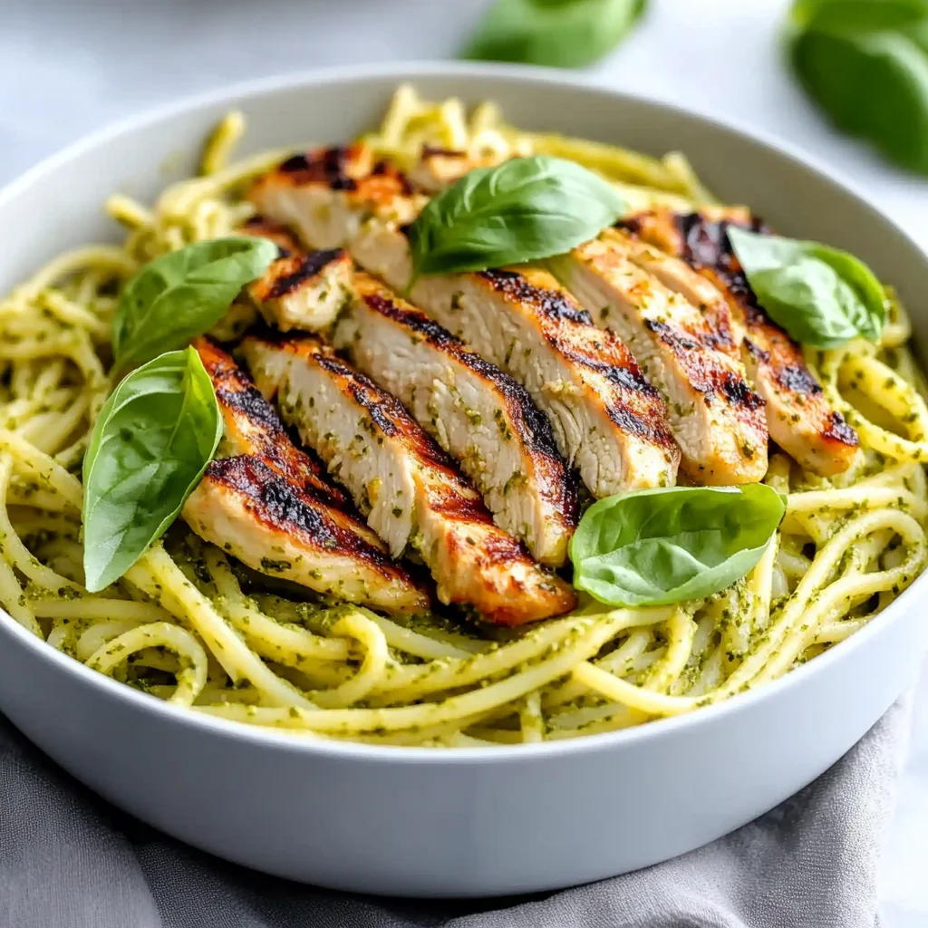 Healthy Grilled Chicken Pesto Pasta