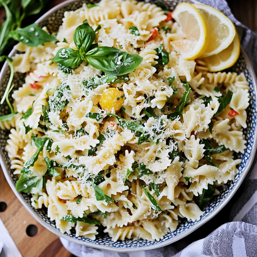 Lemon Basil Parmesan Pasta Salad