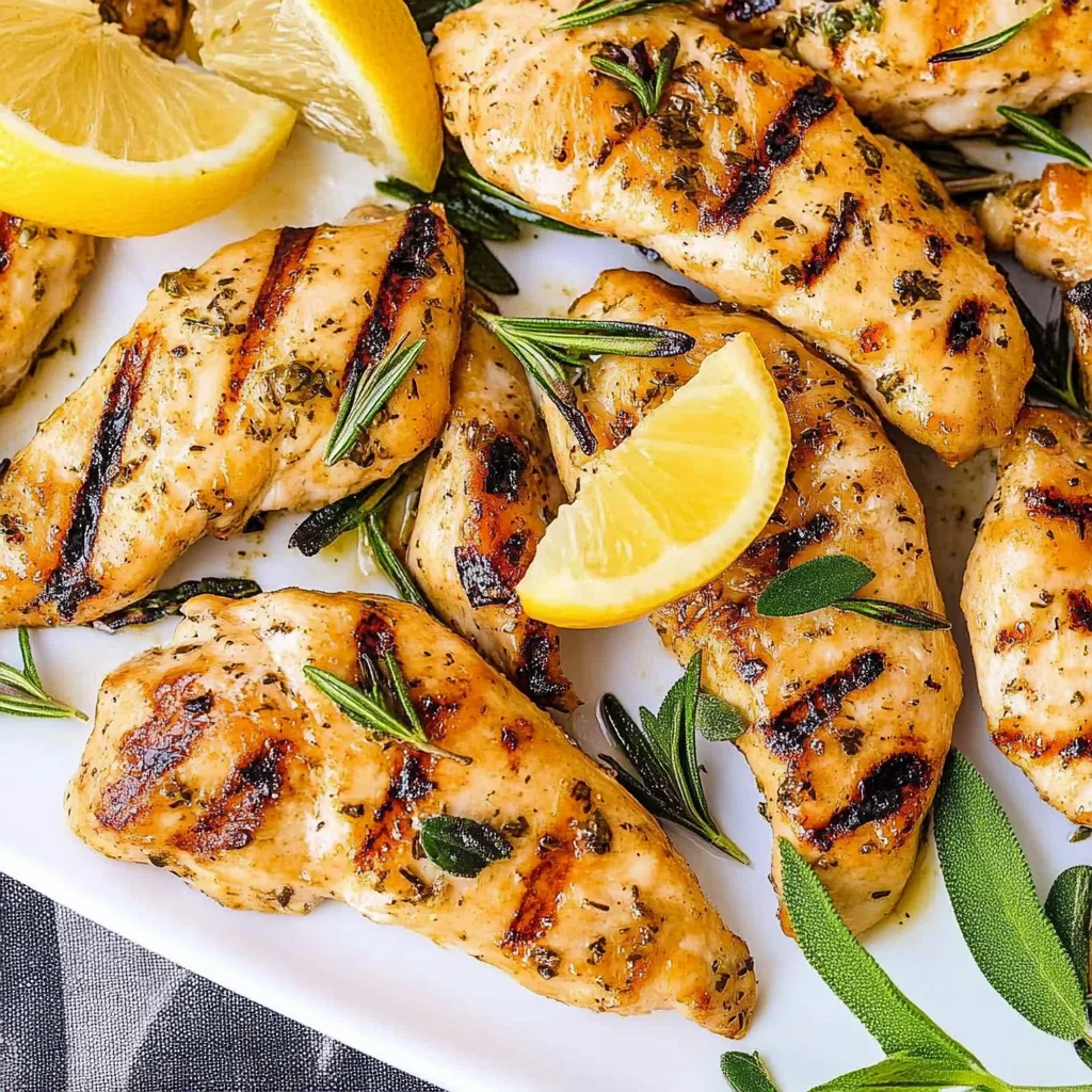 Lemon Rosemary Grilled Chicken Tenders