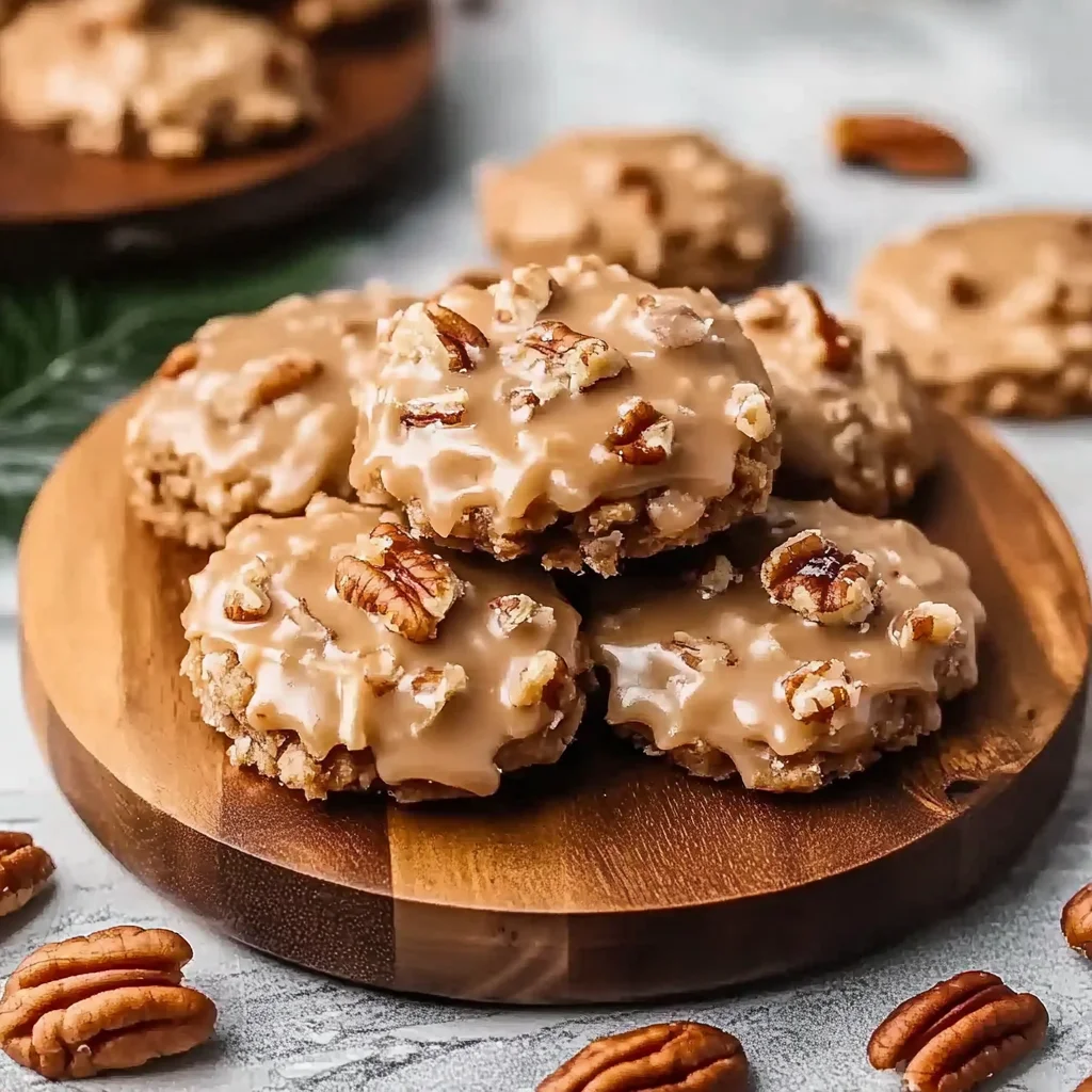 No-Bake Coconut Pecan Praline Cookies