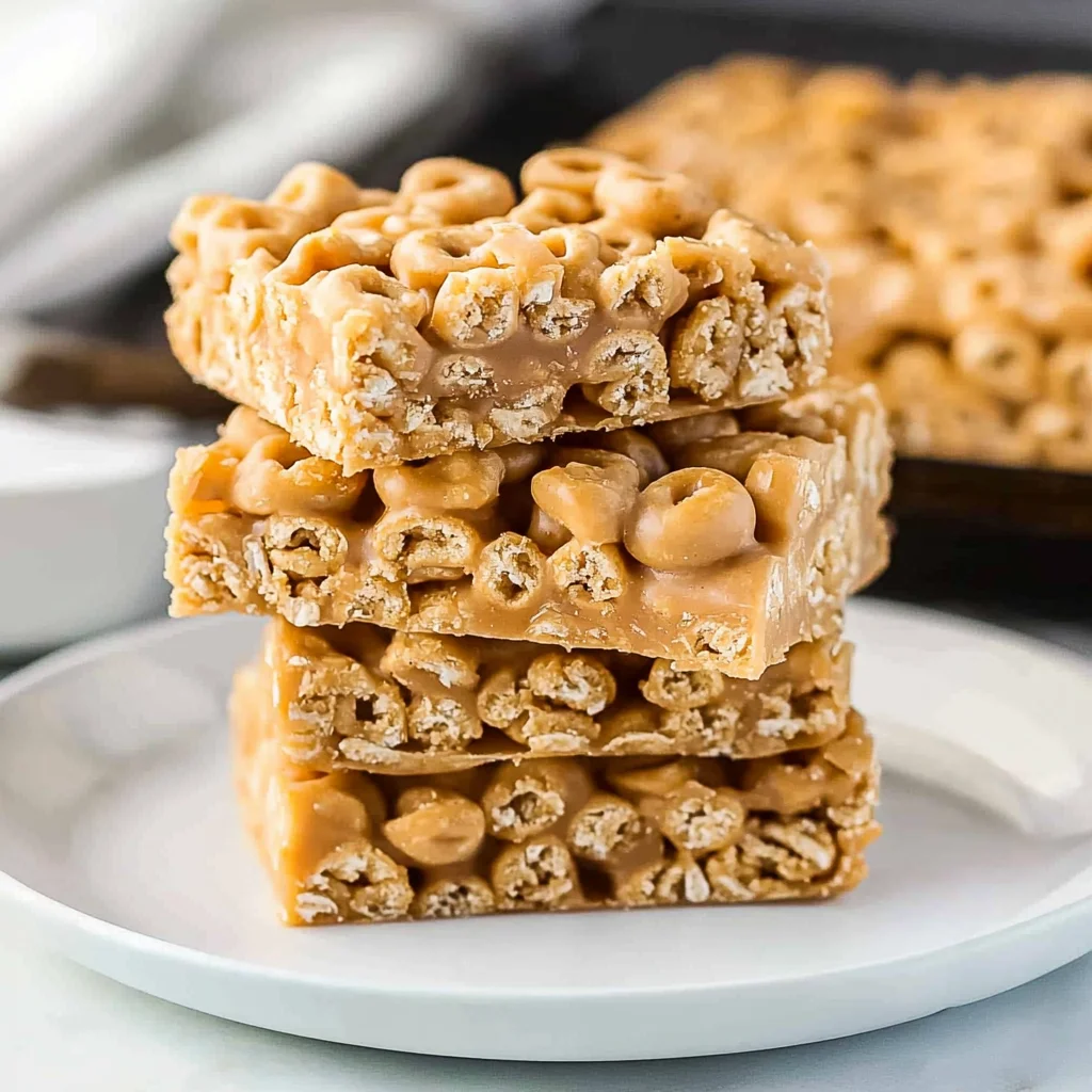 No Bake Peanut Butter Cheerio Bars