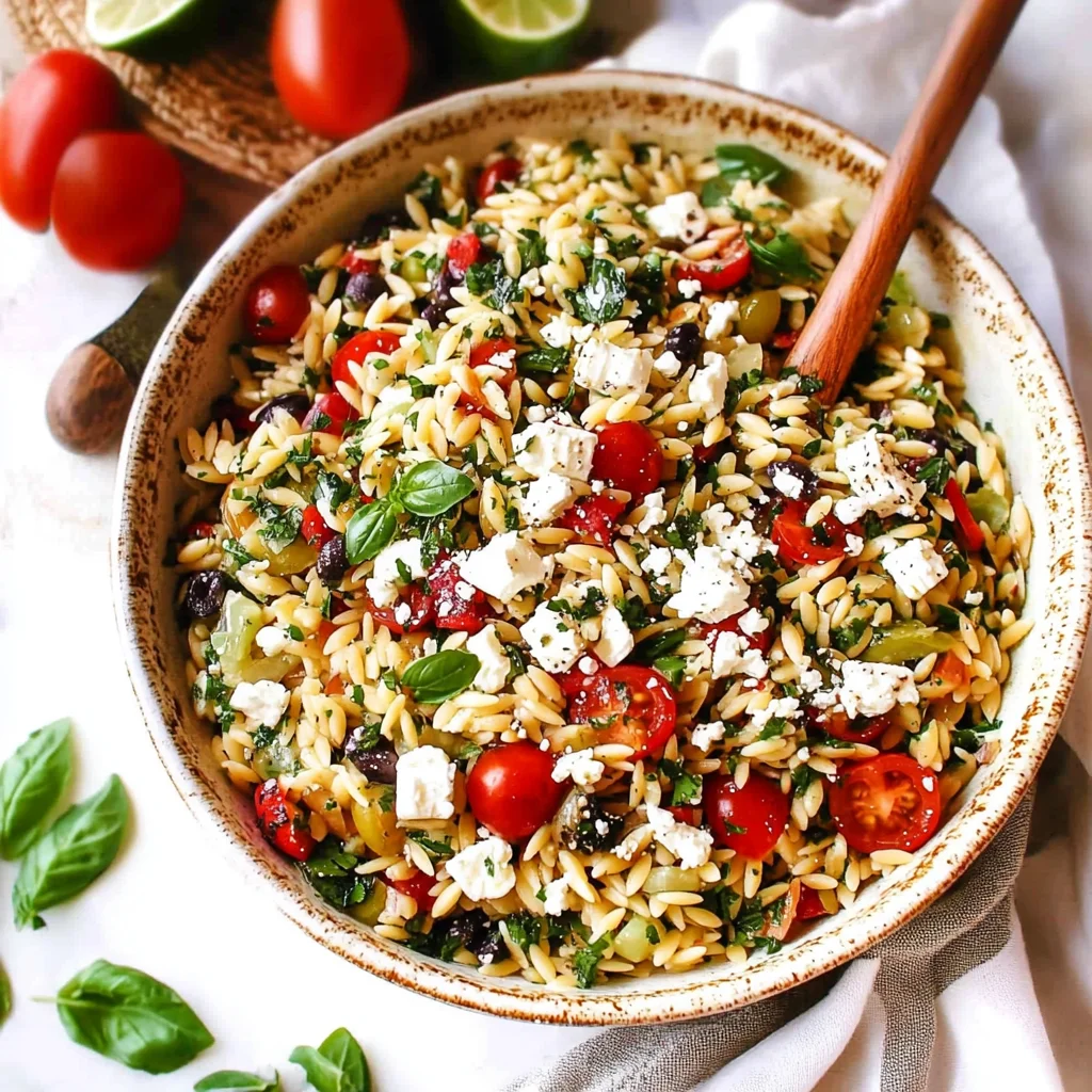 Orzo Pasta Salad Recipe with Feta