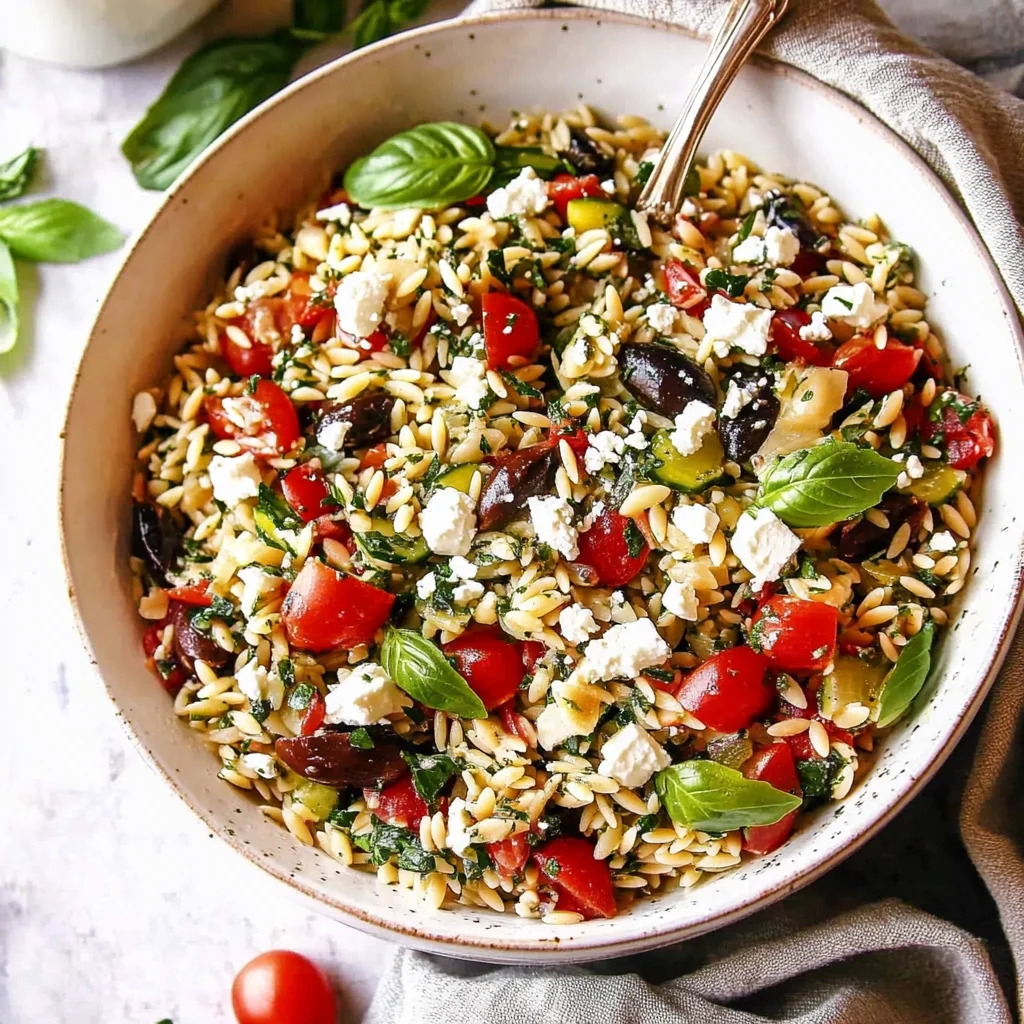 Orzo Pasta Salad Recipe with Feta