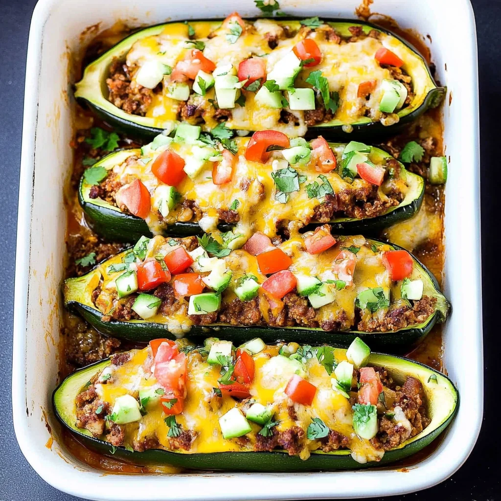 Taco Stuffed Zucchini Boats