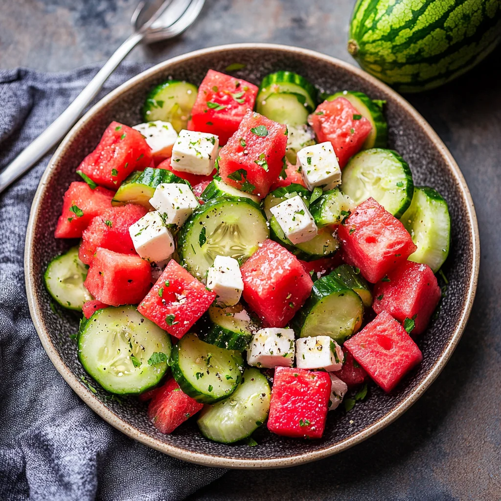 Watermelon Cucumber Salad Recipe