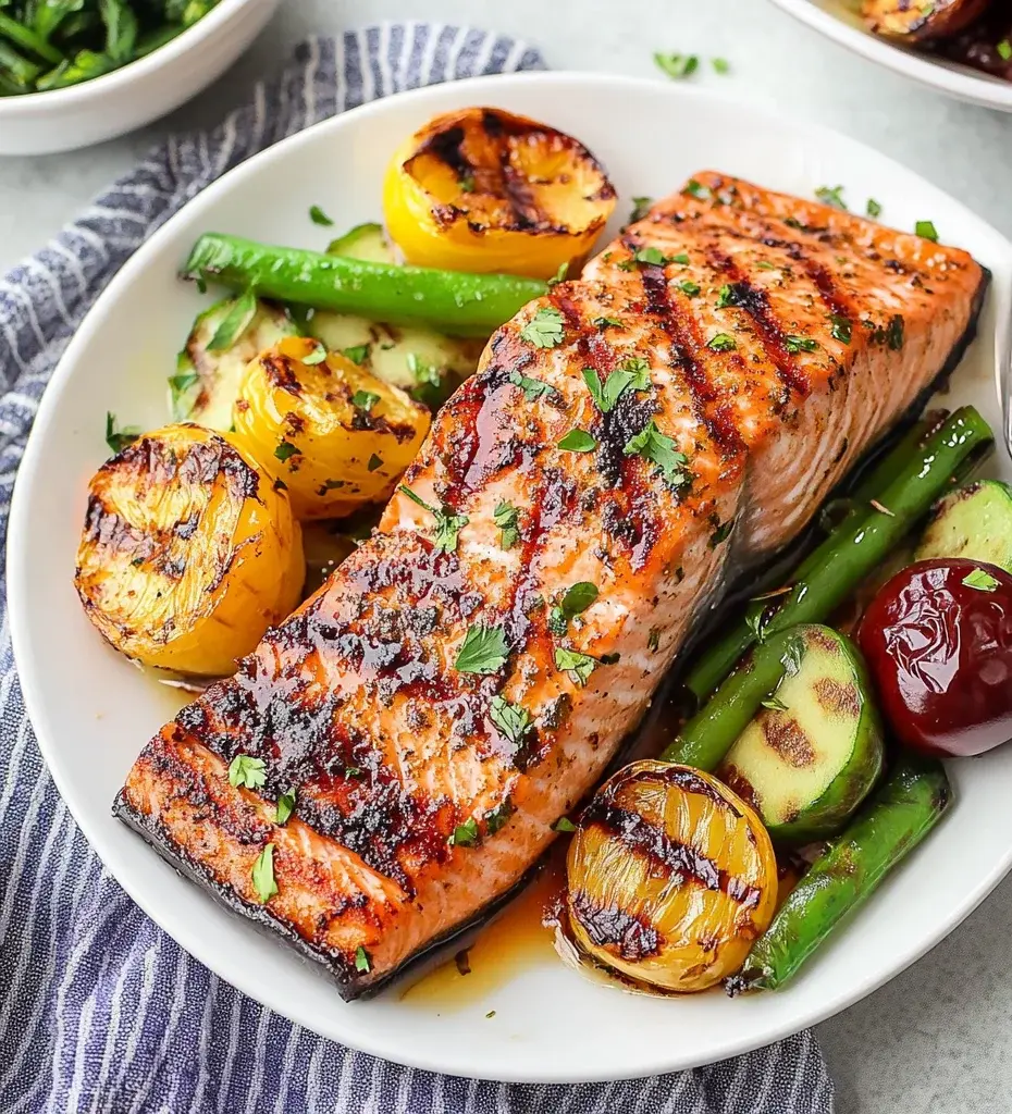 5 Ingredient Marinated Grilled Salmon