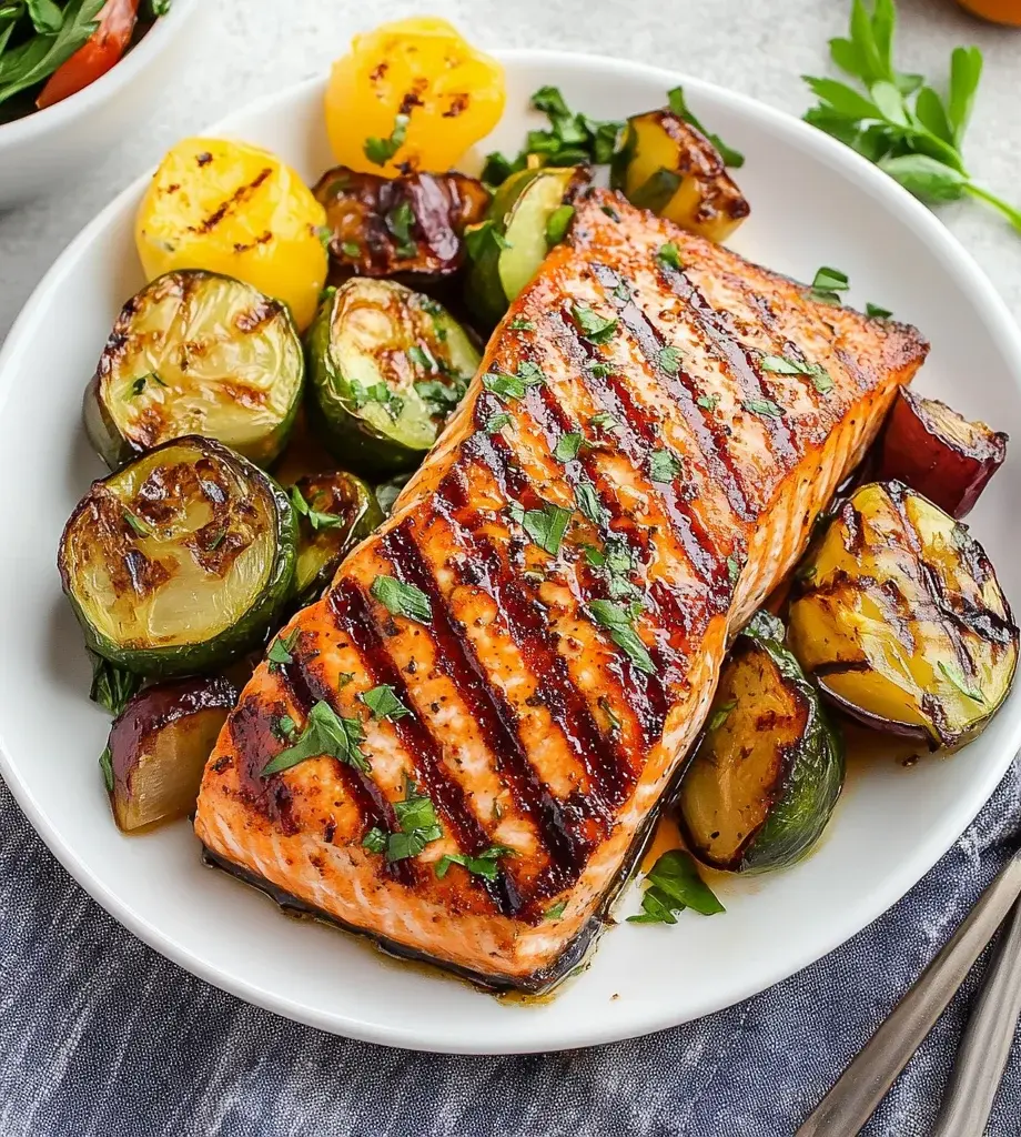 5 Ingredient Marinated Grilled Salmon