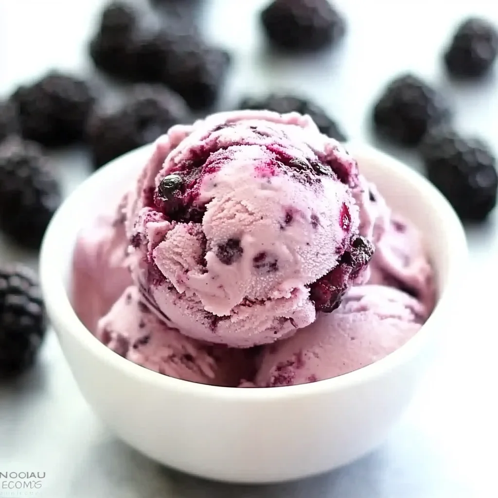 Fresh Blackberry Ice Cream (No Churn)