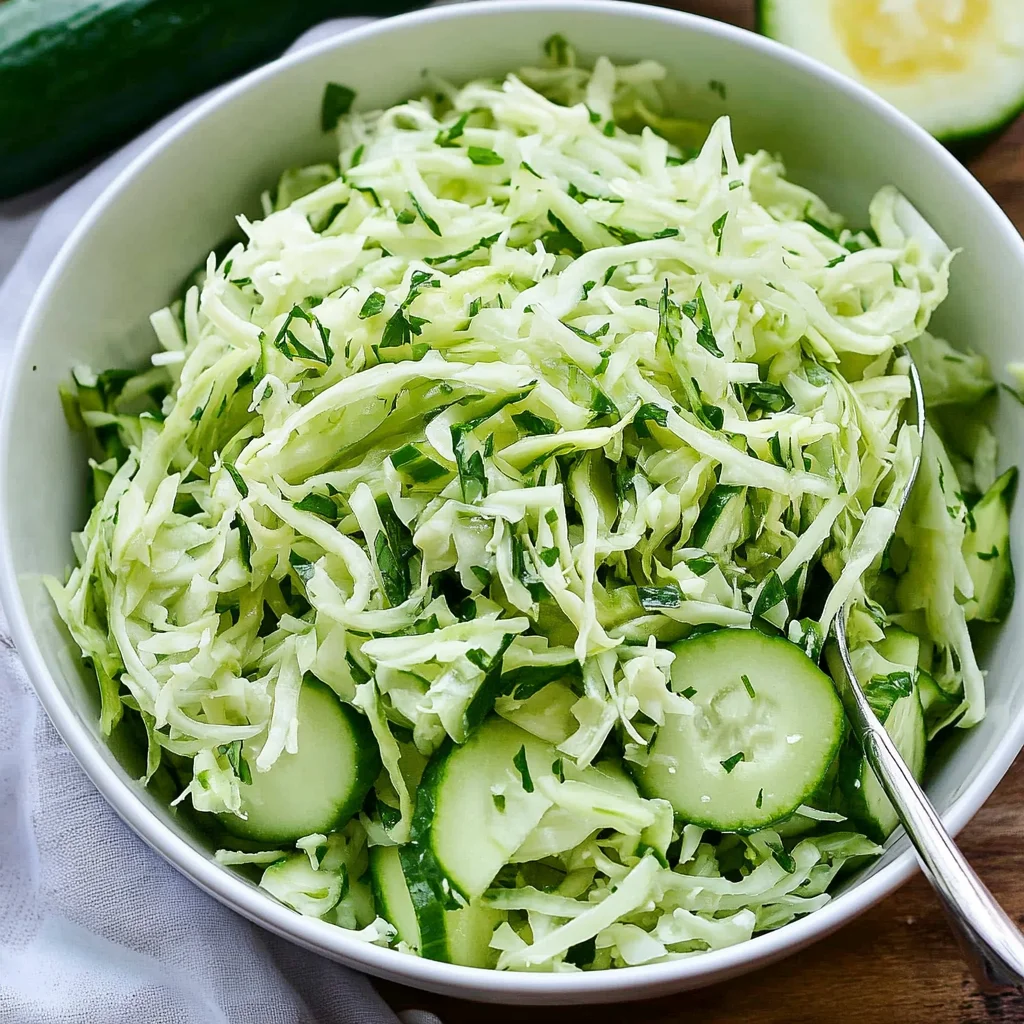 Green Cabbage Cucumber Salad