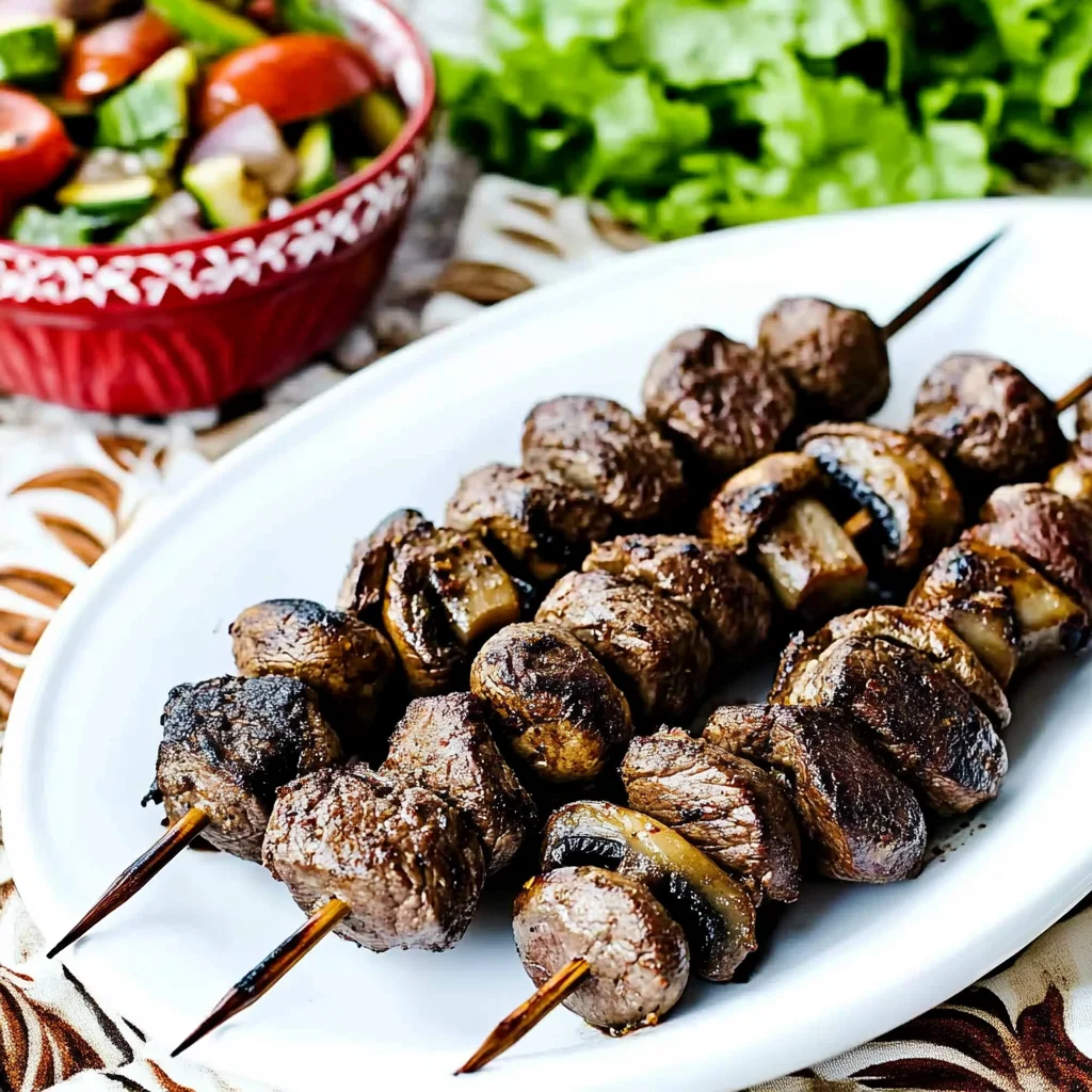 Grilled Steak Kabobs (with Mushrooms)