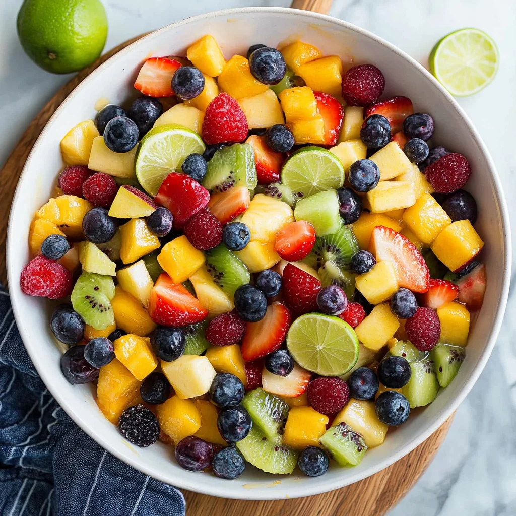 Honey Lime Rainbow Fruit Salad