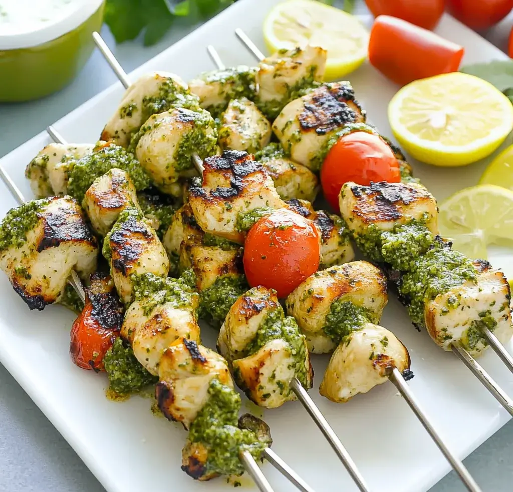 Lemon Pesto Chicken Kabobs