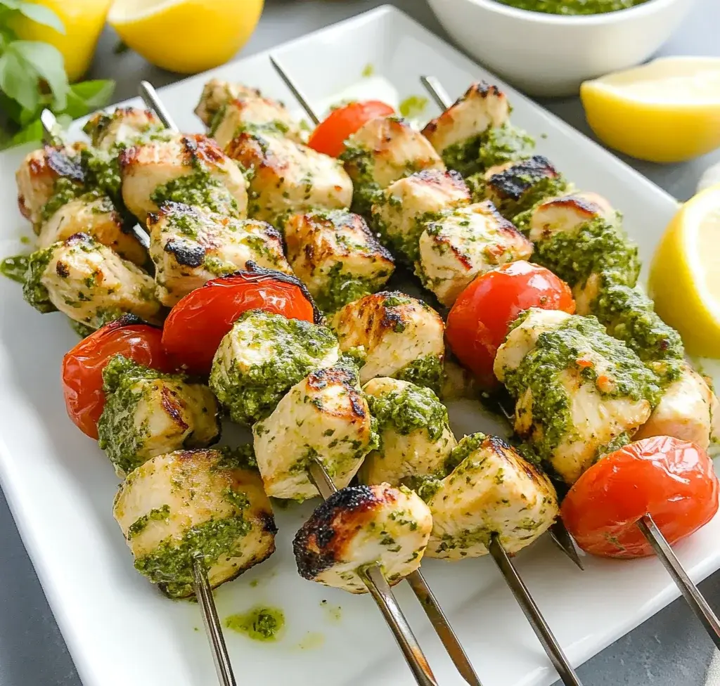 Lemon Pesto Chicken Kabobs