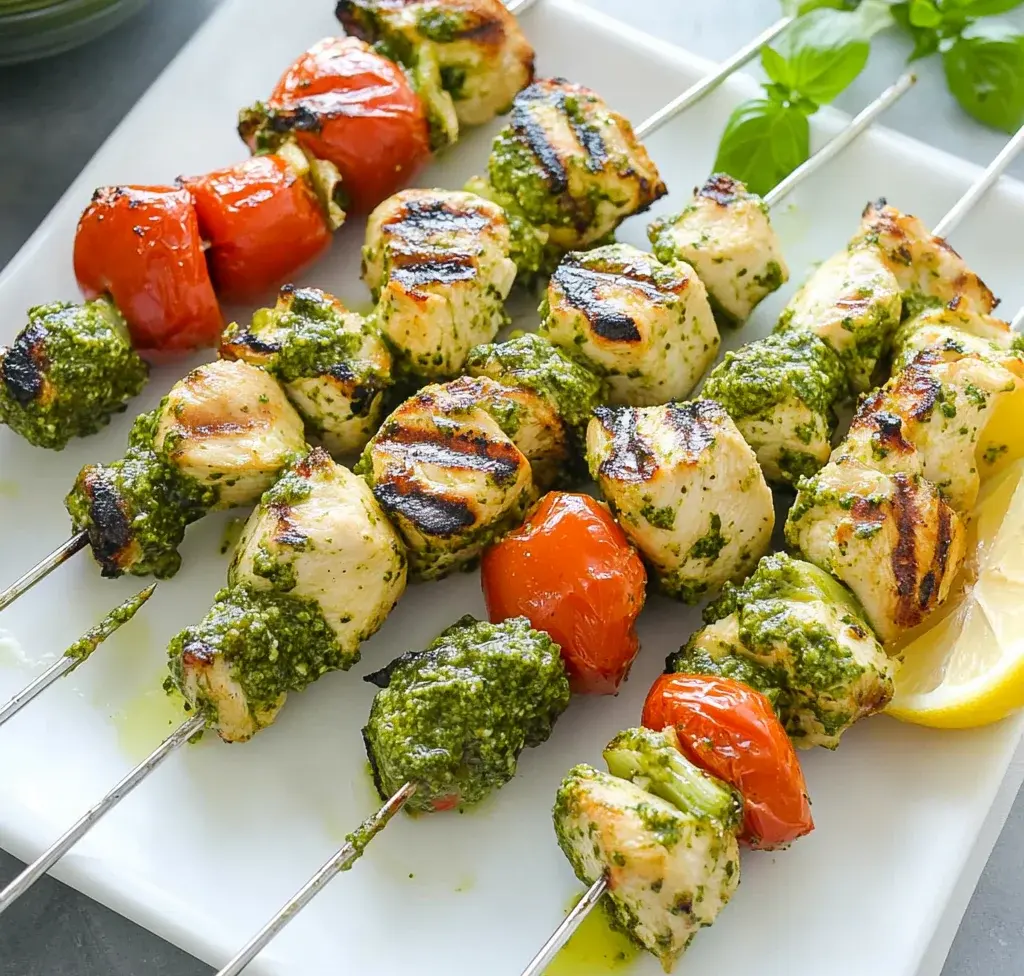 Lemon Pesto Chicken Kabobs