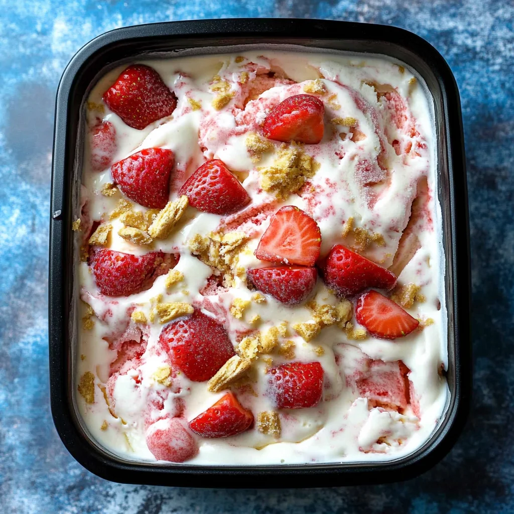 No-Churn Strawberry Cheesecake Ice Cream