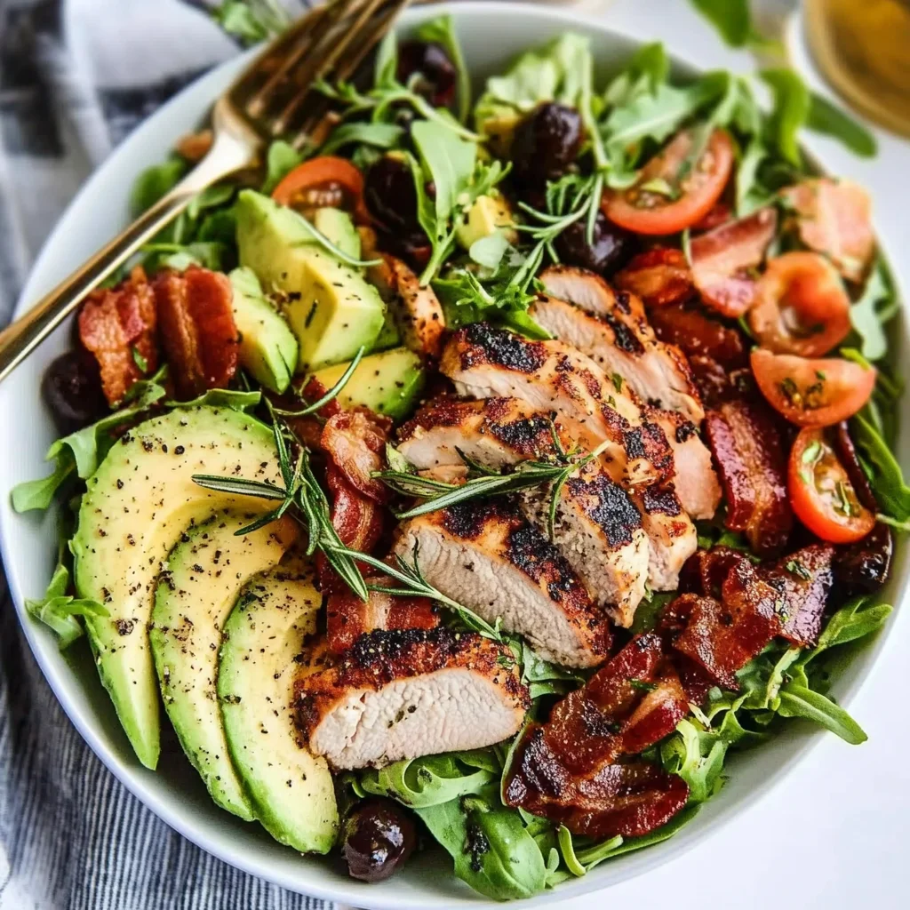 Rosemary Chicken, Turkey Bacon and Avocado Salad