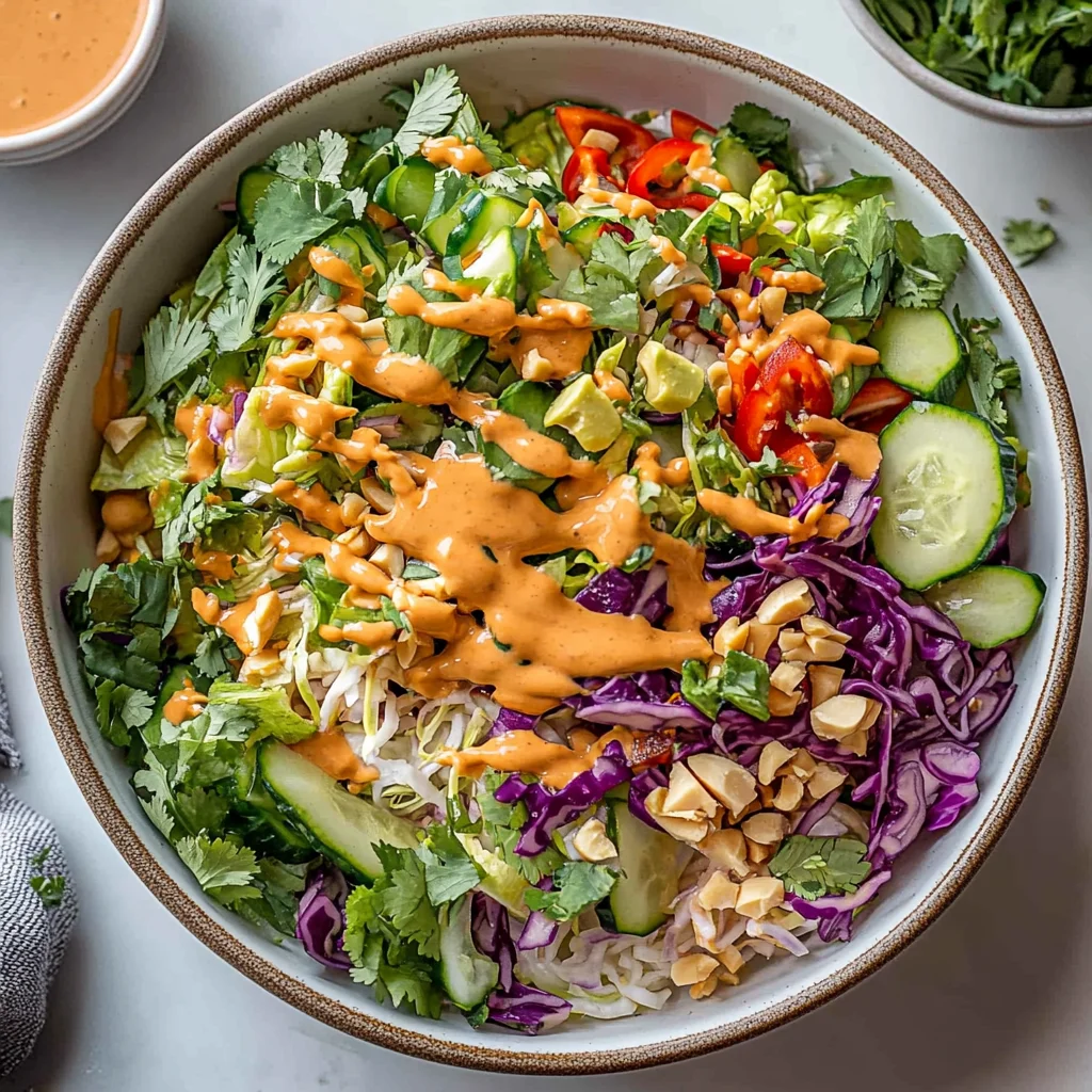 Thai Crunch Salad CPK Copycat (with peanut ginger sauce)