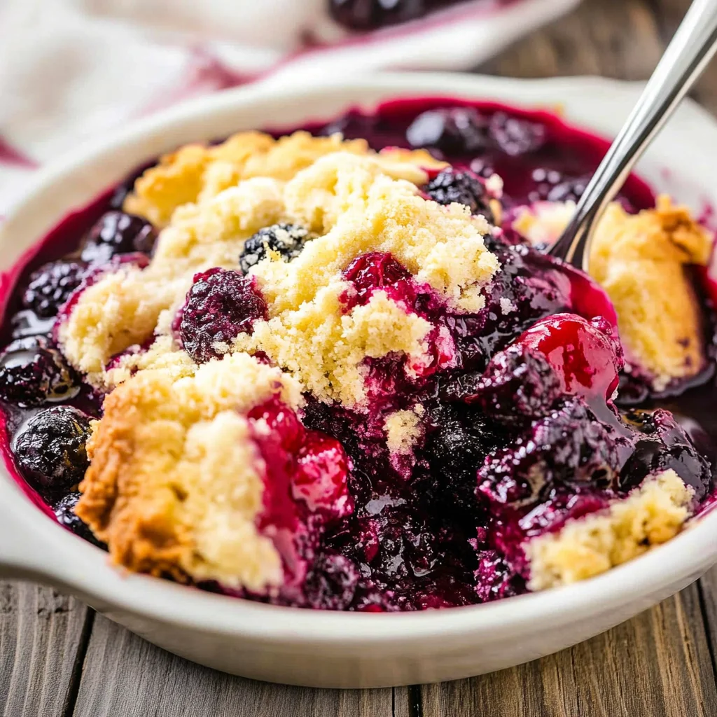 Triple Berry Cobbler with Cake Mix