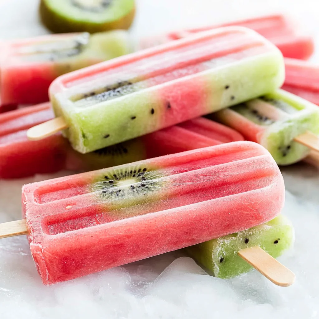 Watermelon Kiwi Popsicles