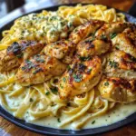 Cajun Garlic Butter Chicken with Creamy Mozzarella Linguine