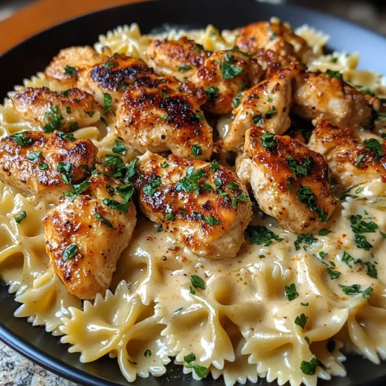 Cheesy Garlic Cajun Chicken Bowtie Pasta
