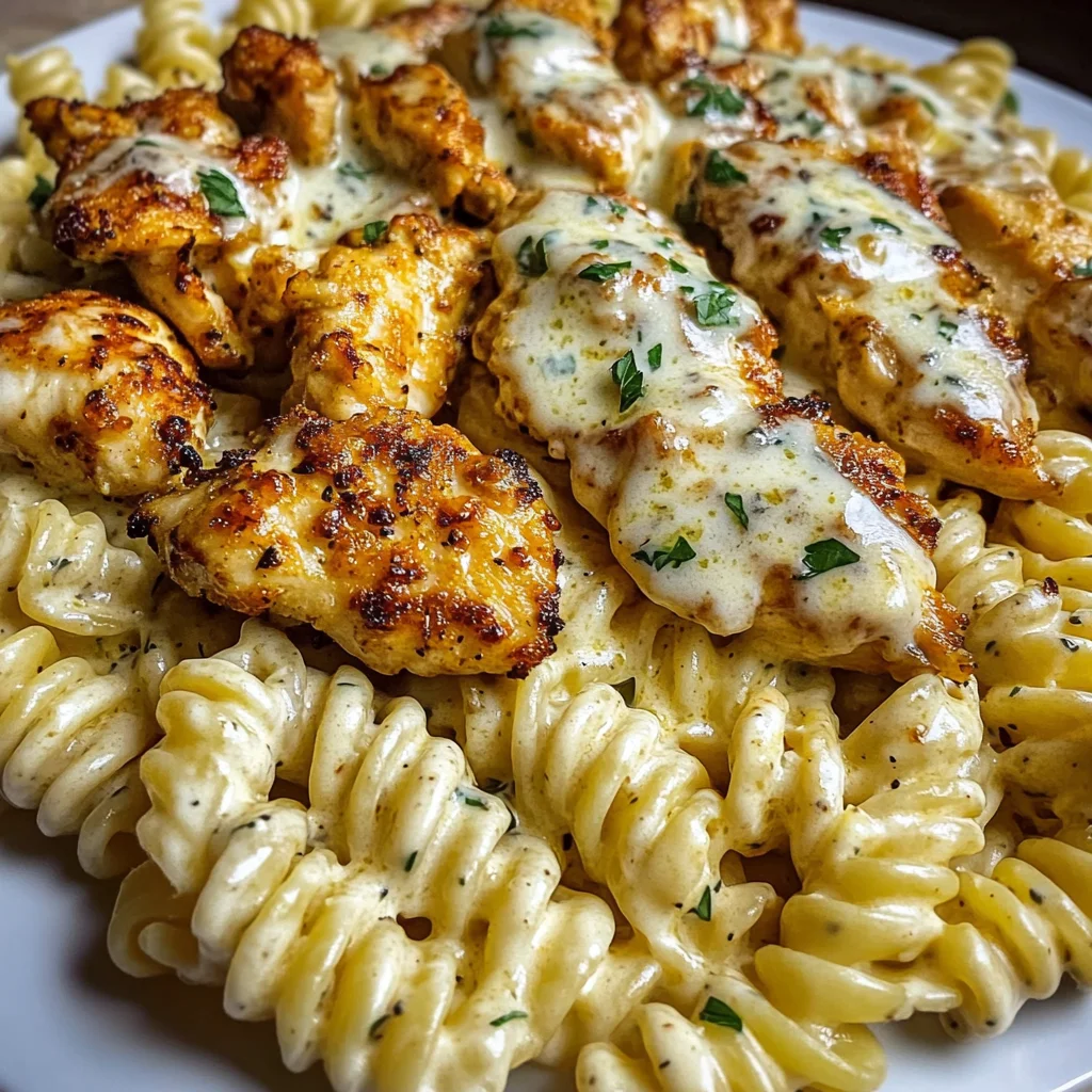 Cheesy Garlic Chicken Rotini in Cajun Cream Sauce