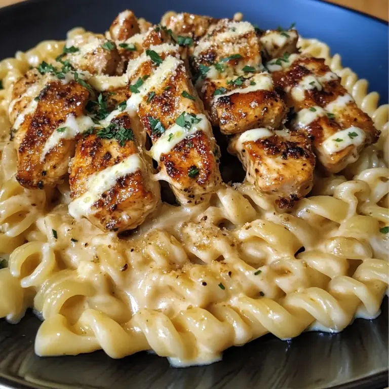 Creamy Parmesan Rotini with Garlic Butter Chicken