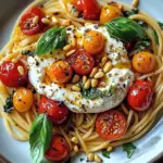 Pâtes au Soleil: Burrata, Tomates Confites et Pignons