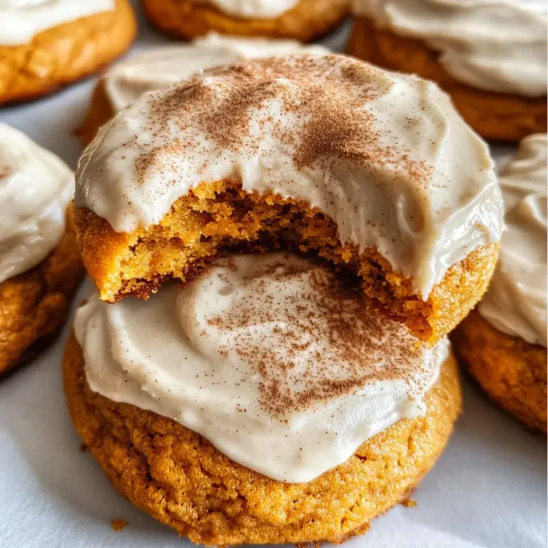Pumpkin Cookies with Cream Cheese Frosting