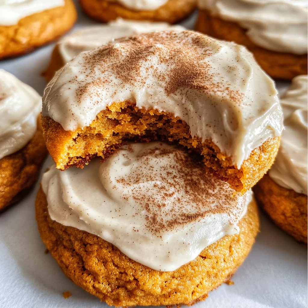 Pumpkin Cookies with Cream Cheese Frosting